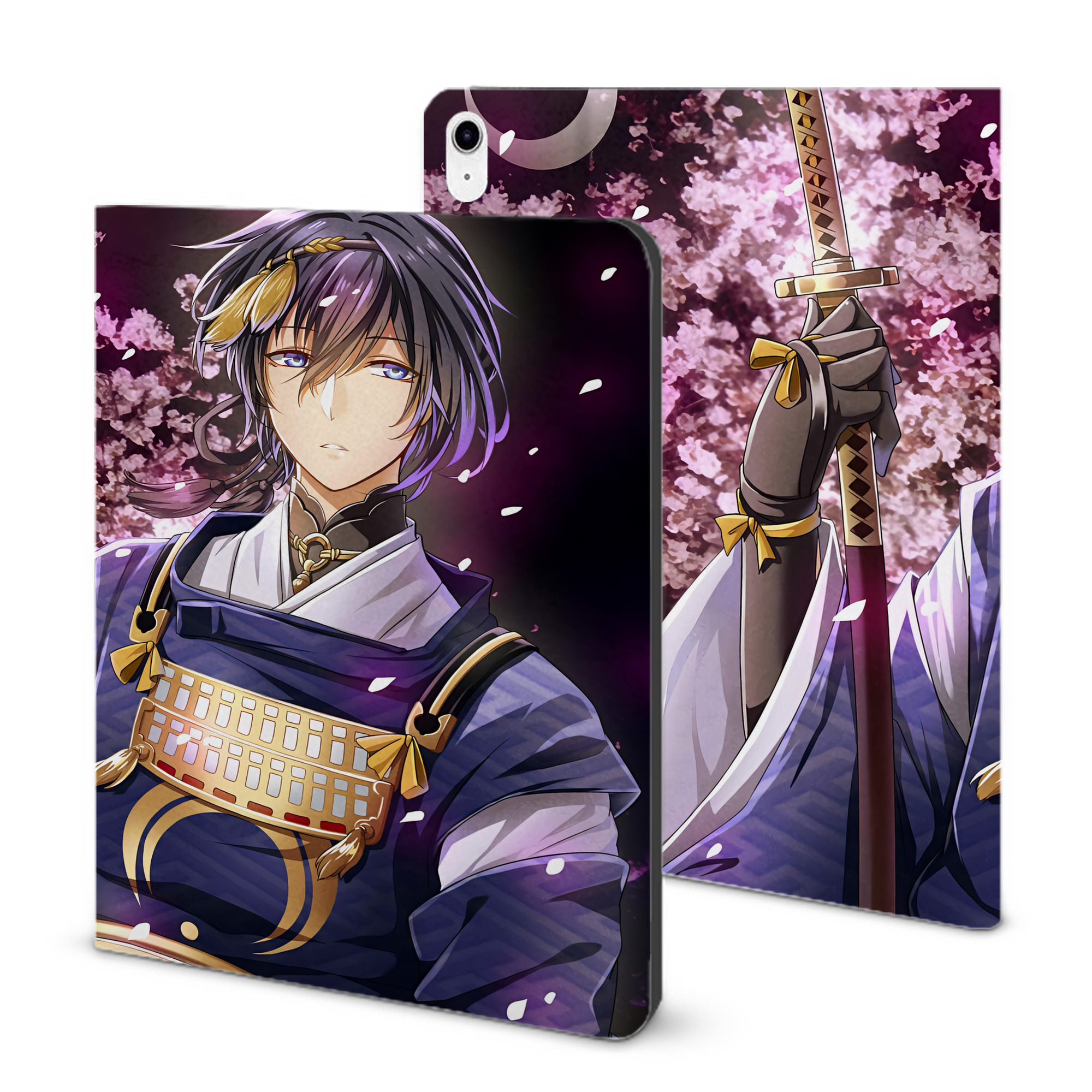 （画像用） 刀剣乱舞 Touken Ranbu IPad ケース ブック型 PUレザー TPU 耐衝撃 軽量 薄型 ペン収納なし 全面保護 IPad 各モデル対応